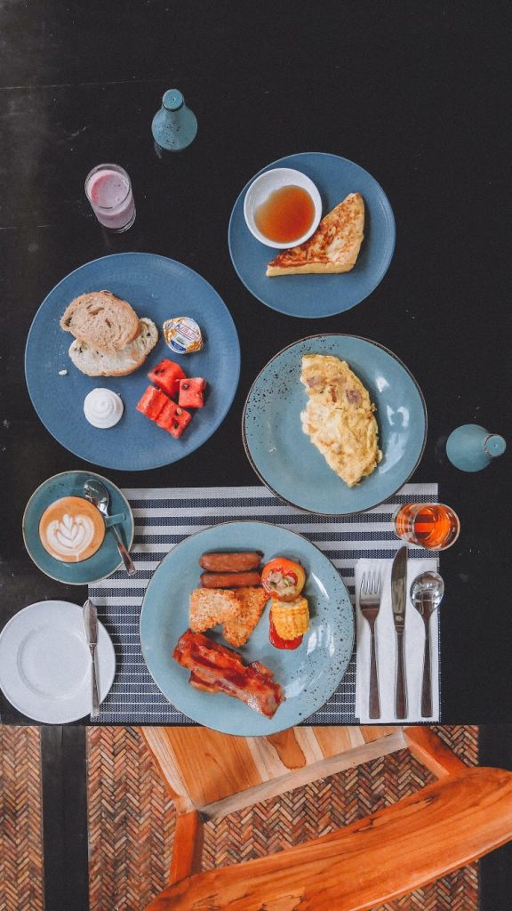 Sarapan enak di Bali : Foto sarapan tampak atas